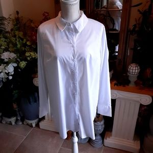 JNY, Jones New York,  Cotton Blend, Size Large, Oversized Shirt